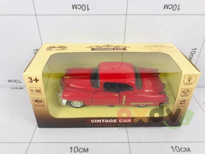 Фото Модель металлическая "Винтажный автомобиль / Vintage Car" купэ, красный, Свето-звуковой в интернет-магазине axdv.ru