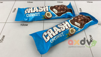 Фото "Крэш Бар / Crash Bar" 40g батончики с кокосом и хрустящим рисом 40гр*24шт*6бл №1178 в интернет-магазине axdv.ru