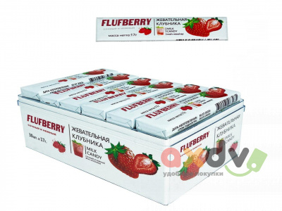 Фото Жевательная конфета "Флуфбери / Flufberry" со вкусом клубники 17г*30шт*16бл в интернет-магазине axdv.ru