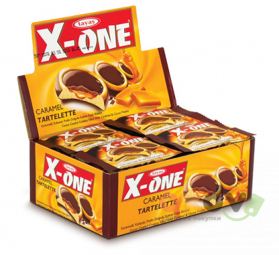 Фото Экс-Уан Тартлет / X-ONE Tartelette печеннье покрытые начинкой (Карамель) 1*6*24шт №1731 в интернет-магазине axdv.ru