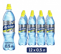 Фото Напиток безалкогольный негазированный "Аква Минерале Актив Цитрус" со вкусом лимона 0,5л*12шт в интернет-магазине axdv.ru / аиксдв