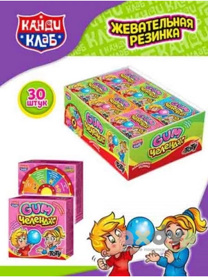 Фото Жевательная резинка с татуировкой "Gum Челендж" 4г*30шт*12 блоков в интернет-магазине axdv.ru
