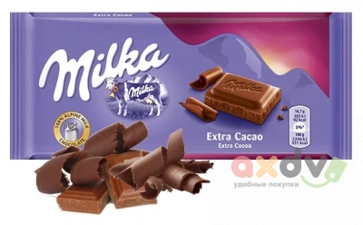 Фото Шоколад Милка Экстра какао / Milka Extra Cocoa 90гр*25шт (Импорт) в интернет-магазине axdv.ru