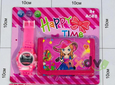 Фото Набор Счастливое время / Happy Time Часы + Кошелек для девочек Микс №2 блистер в интернет-магазине axdv.ru